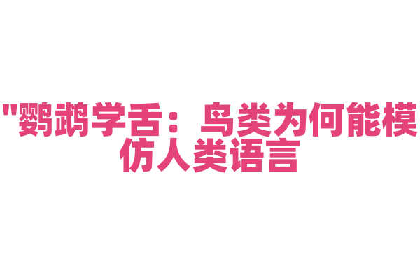 "鹦鹉学舌：鸟类为何能模仿人类语言？"